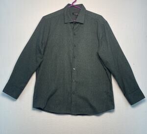 West Zero One M Men’s Button Up Plaid Shirt, Green And Black Checked Flannel